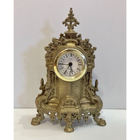 Vintage Ornate Brass Uranio Mantle Clock Baroque Style - Italy - Non Working - Picture 1 of 8